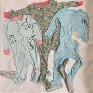 Carters 3-Pack Zip-Up cotton sleep & play